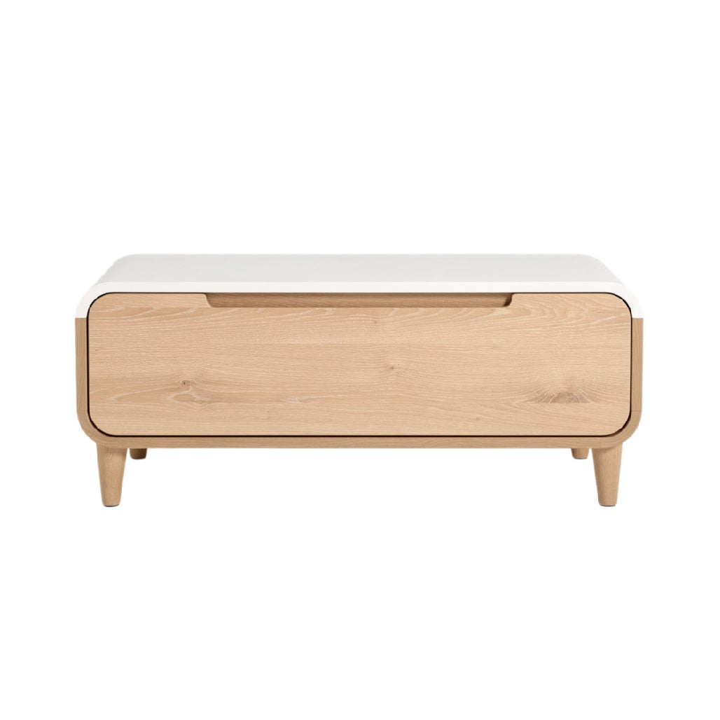 Modern Minimalist Wooden Coffee Table with Drawer