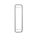 Modern Wall-Mounted Full-Length Mirror with Black Frame and Gold Accents